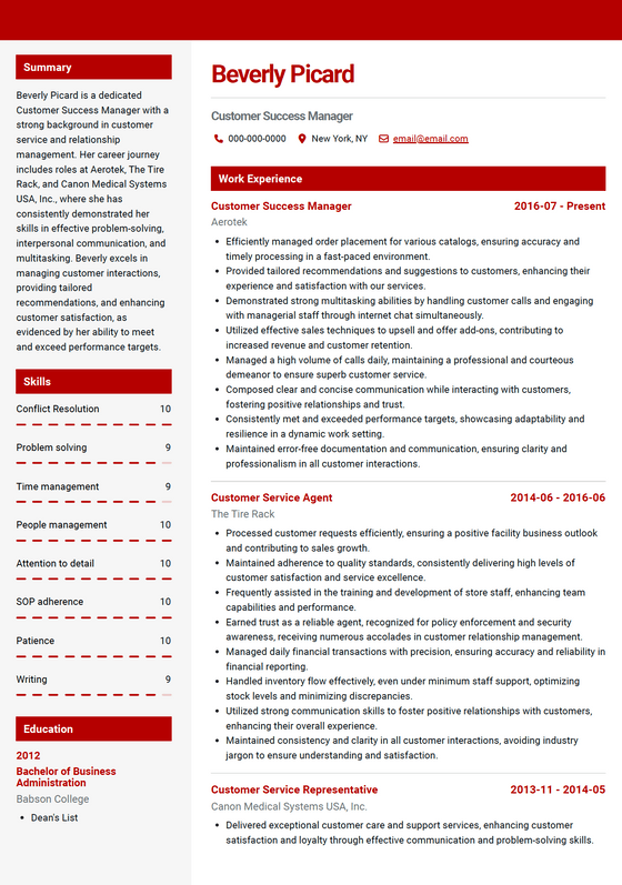 Maple CV Template and Example by VisualCV