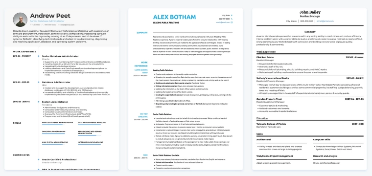 simple cv templates