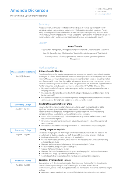 Buyer Resume Samples and Templates | VisualCV