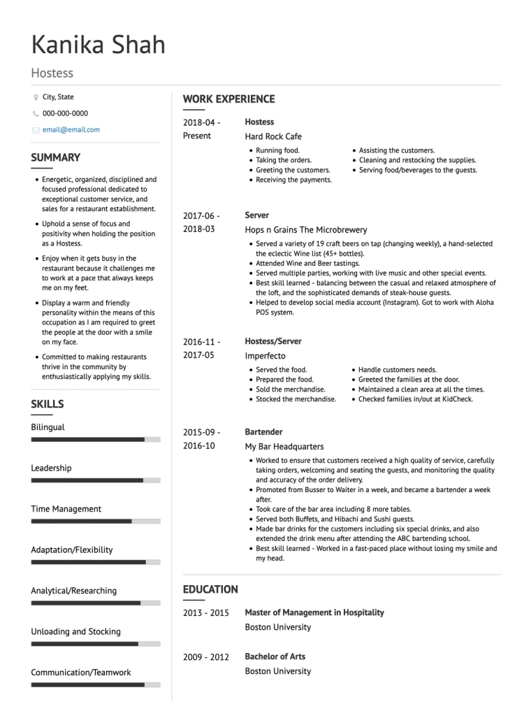 traditional resume templates for corporates