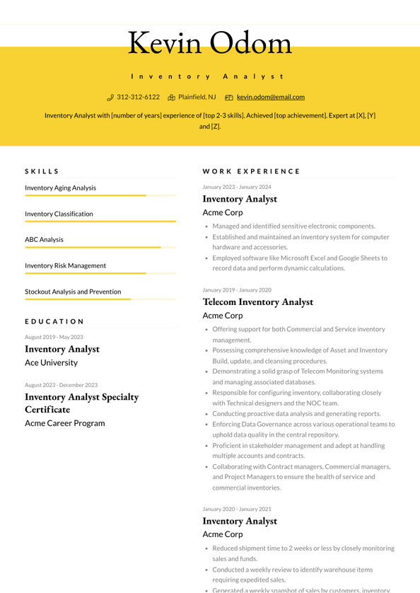 3 Inventory Analyst Resume Examples And Templates   Inventory Analyst Resume Example Elegant 