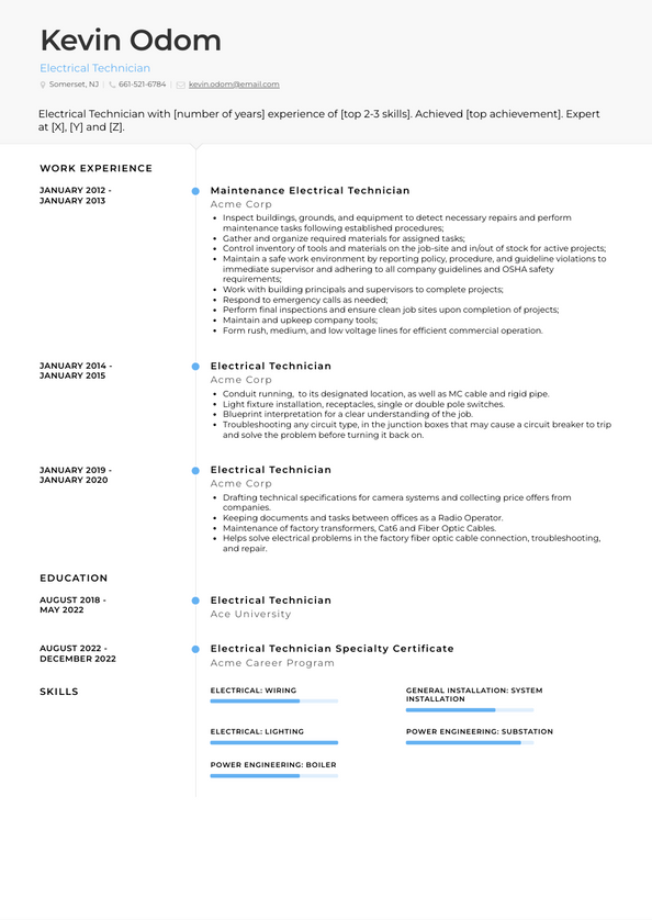 Electrical Technician Resume Examples And Templates   Electrical Technician Resume Example Air 