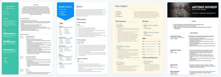 modern resume templates