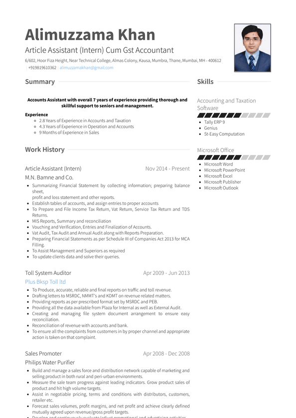 Article Assistant Resume Samples and Templates | VisualCV