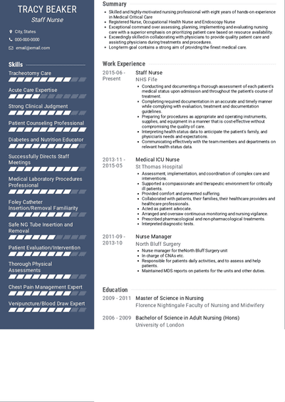 Staff Nurse Resume Samples and Templates | VisualCV