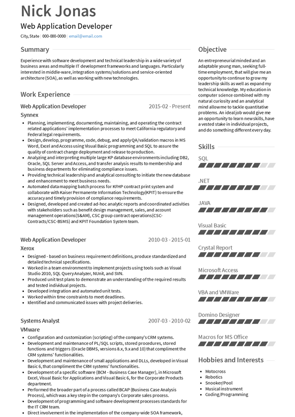 Application Developer Resume Samples and Templates | VisualCV