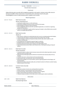 first job resume retail