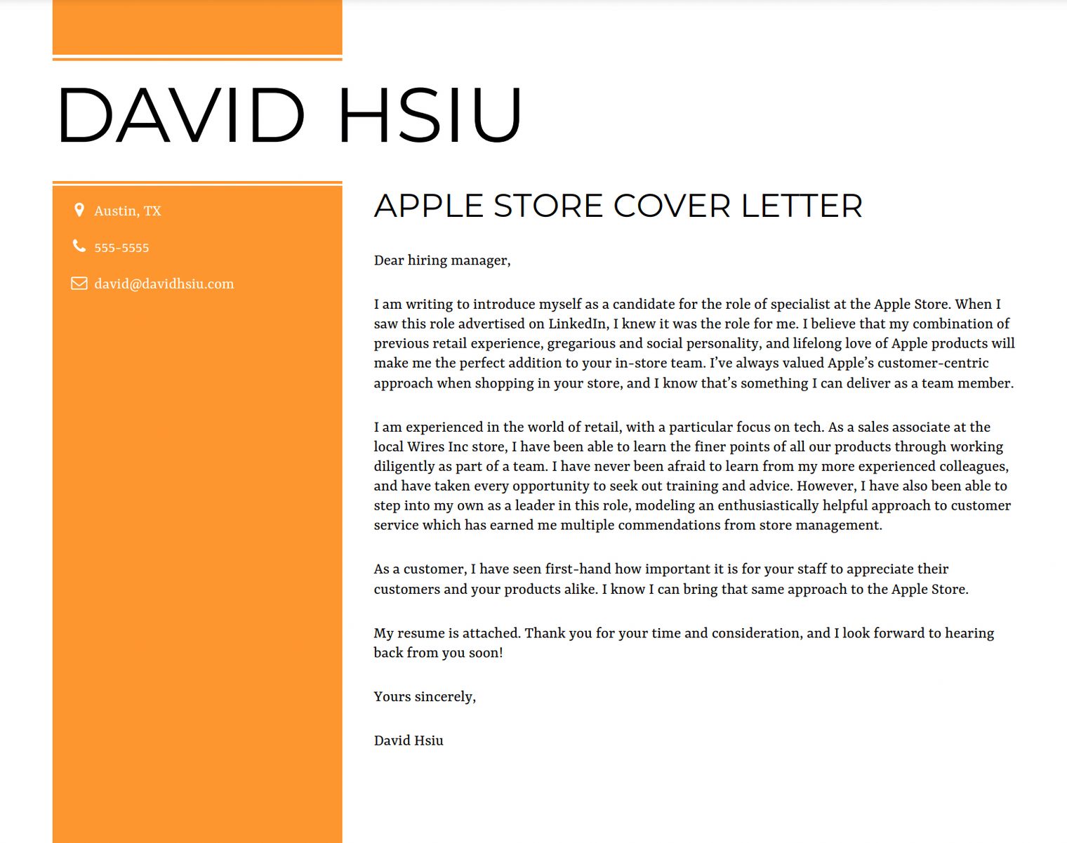 cover letter apple example