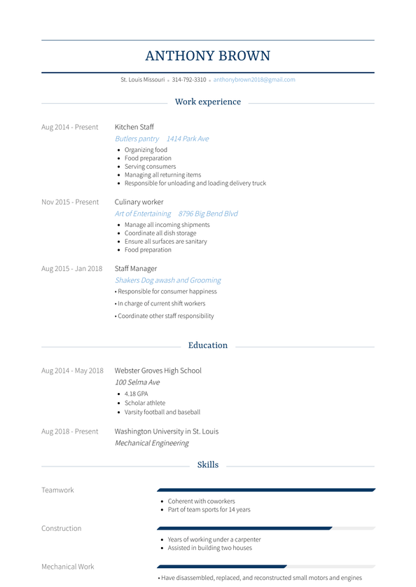 Kitchen Staff Resume Samples And Templates VisualCV   Iz4vcyggkay 