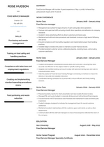 Food Service Manager Resume Examples and Templates