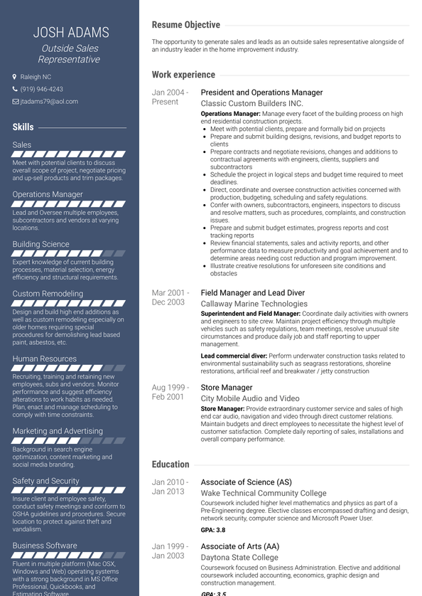 Operations Manager Resume Samples & Examples | VisualCV