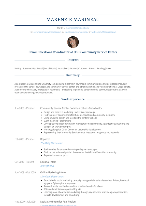 sample resume for community service worker