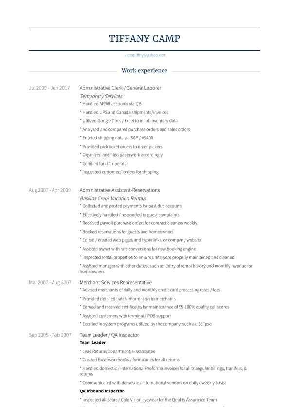 Office Clerk Resume Samples And Templates VisualCV   T79 