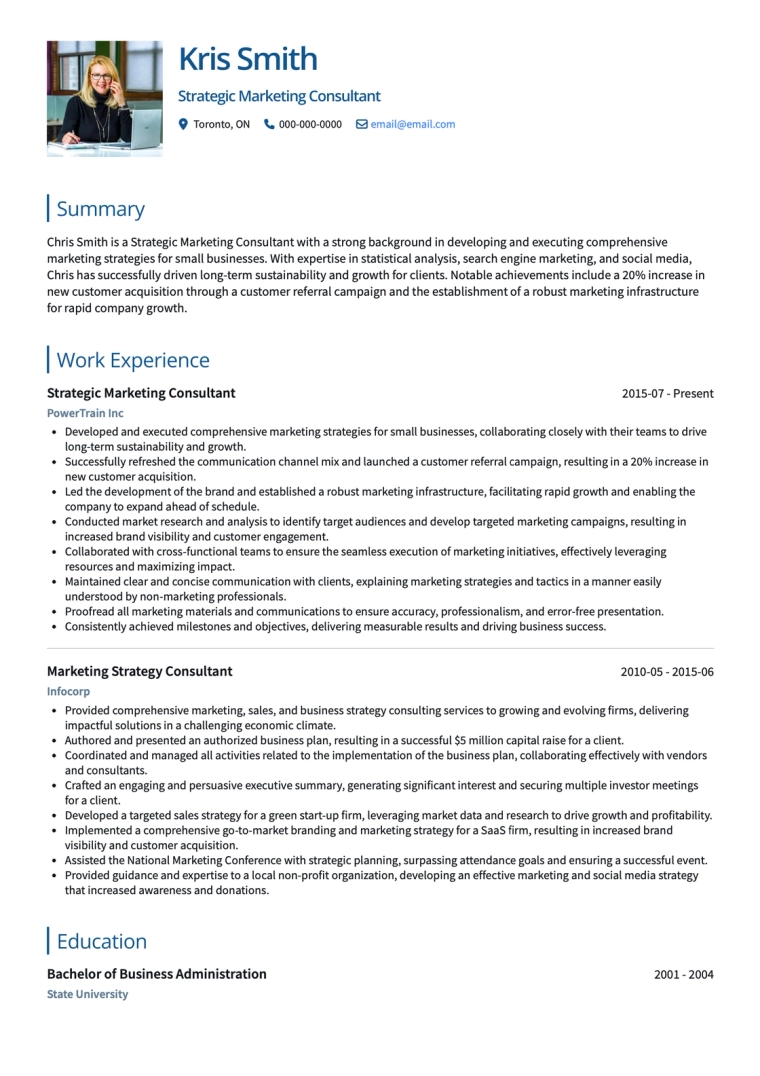 traditional resume template for executives