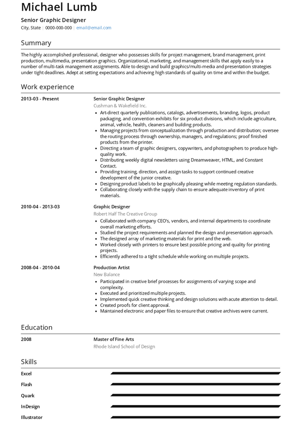 Job Winning Graphic Design Resume Examples and Templates for 2022