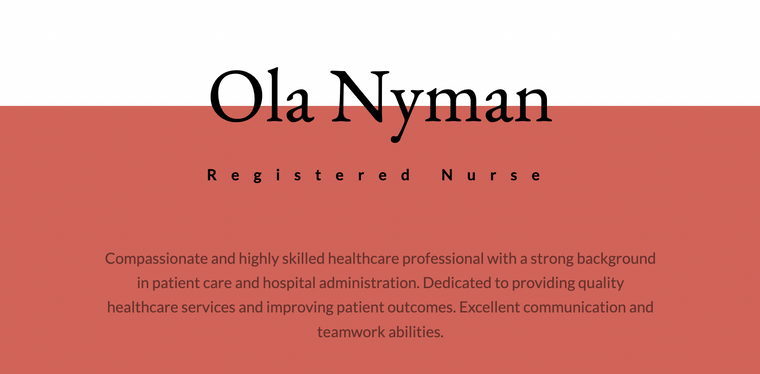 Minimalistic Resume Color Schemes for Healthcare - Coral and White