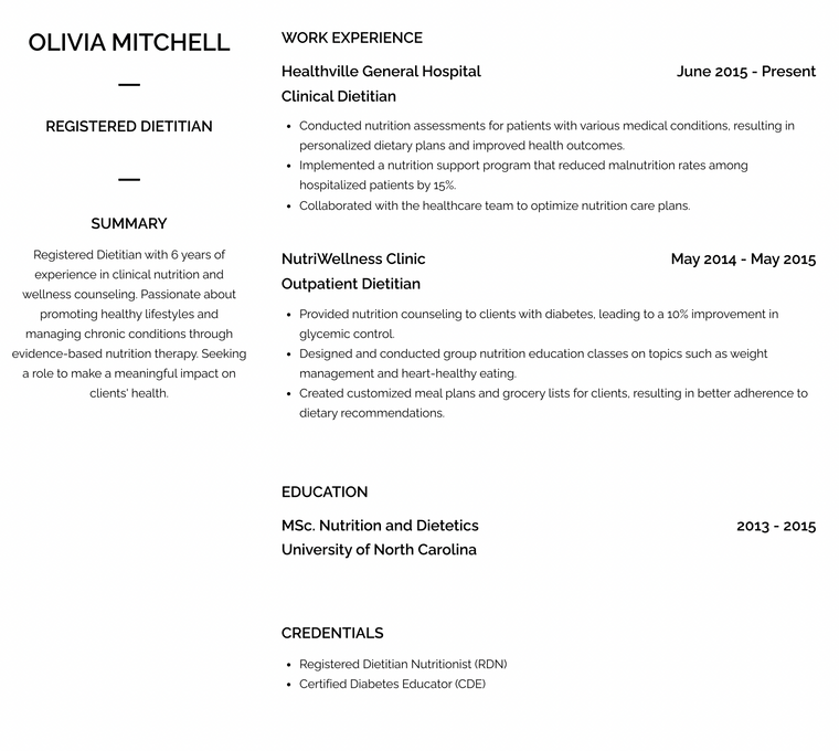 Clean Black and White Resume Template - Vienna