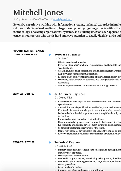 Real Professional CV Example & Sample Directory | VisualCV