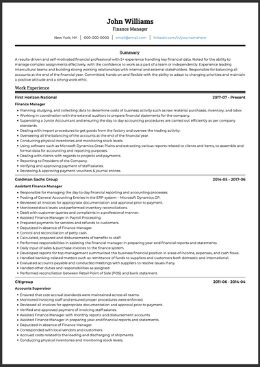 Job Description For Finance Trainee