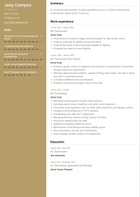 Av Technician Resume Examples and Templates