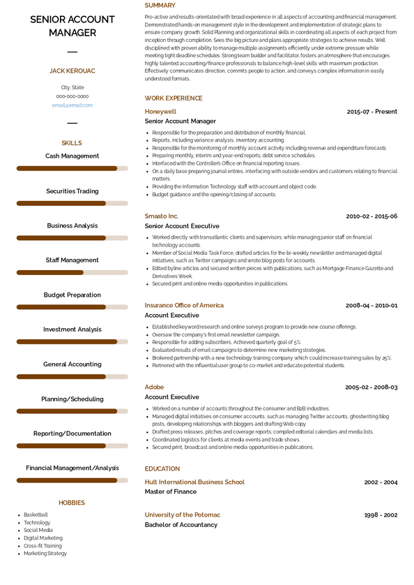 Senior Account Manager Resume Samples And Templates Visualcv