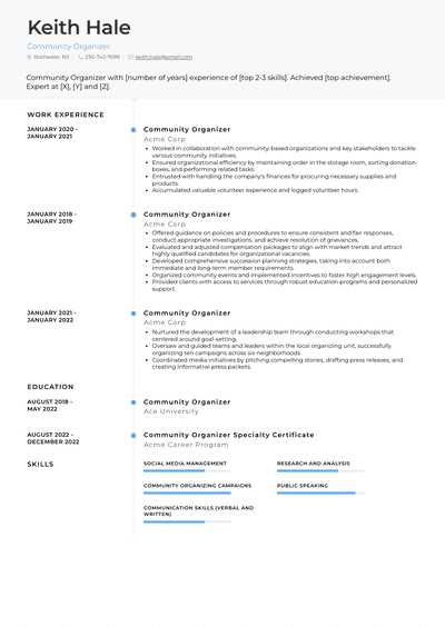 Community Organizer Resume Examples and Templates