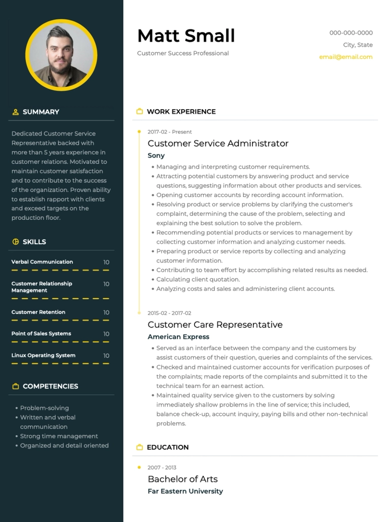 targeted resume for a customer service job