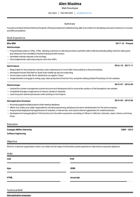 Computer Science No Experience Resume Examples [+4 Samples]