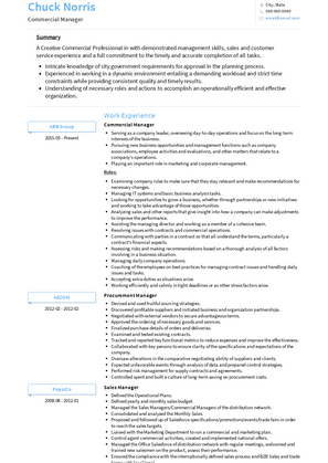 Commercial Manager Resume Samples and Templates | VisualCV