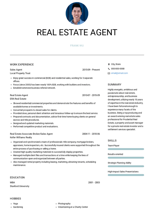 Real Estate No Experience Resume Examples [+4 Samples]