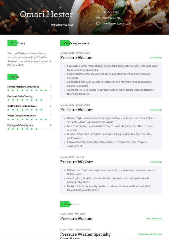 pressure-washer-resume-examples-and-templates