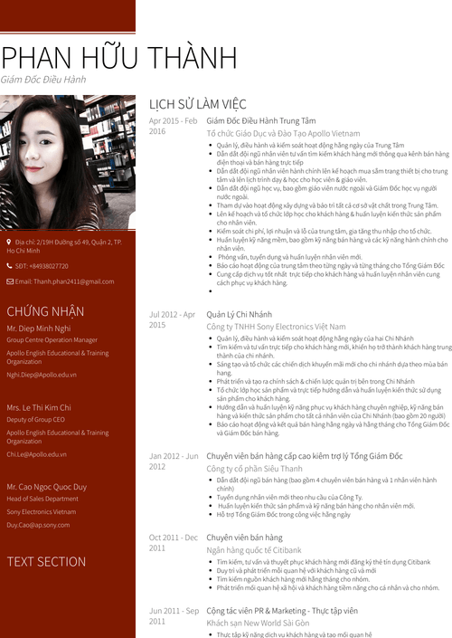 Free Real Professional Resume Samples | VisualCV