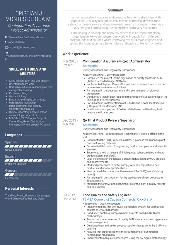 Project Administrator Resume Samples and Templates | VisualCV