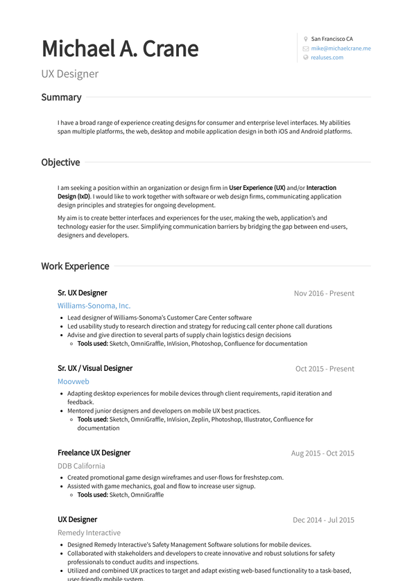 UX Designer No Experience Resume Examples for 2024