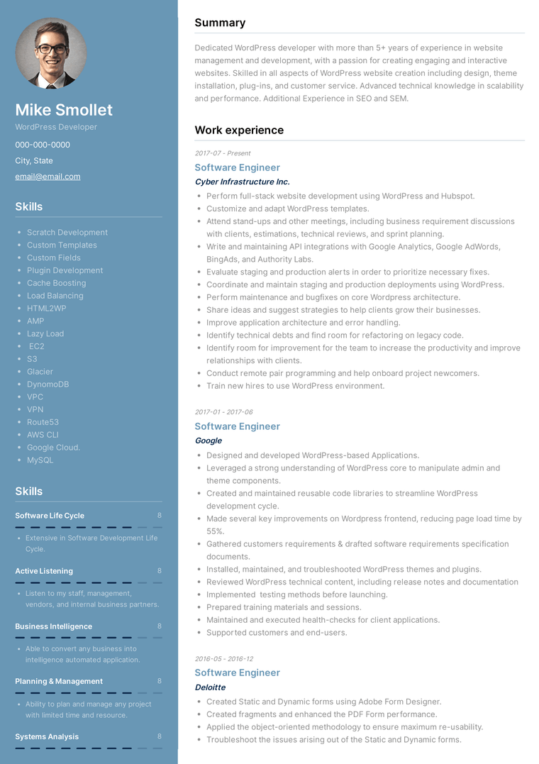 resume format for netherlands
