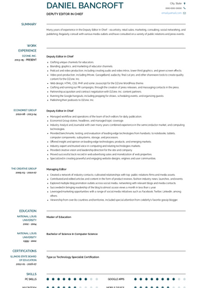 Editor-in-chief Resume Samples and Templates | VisualCV