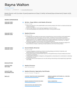 Media Director Resume Examples and Templates