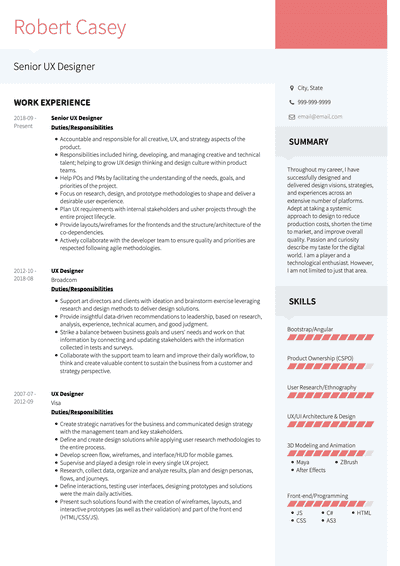 Ux Designer Cv Examples & Templates 