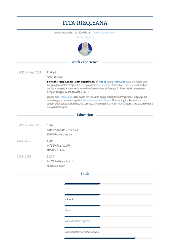 Prakerin Resume Samples and Templates | VisualCV