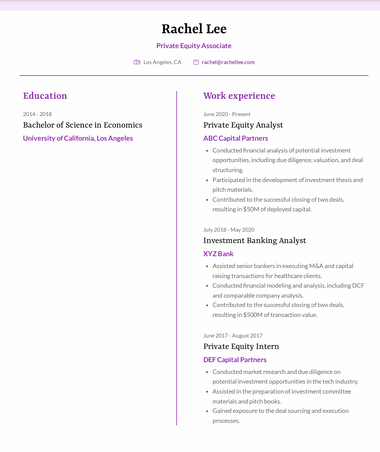 How To Write A Private Equity Resume - Advice And Resume Examples