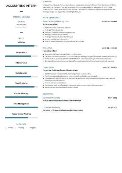 Accounting Intern Resume Samples And Templates 