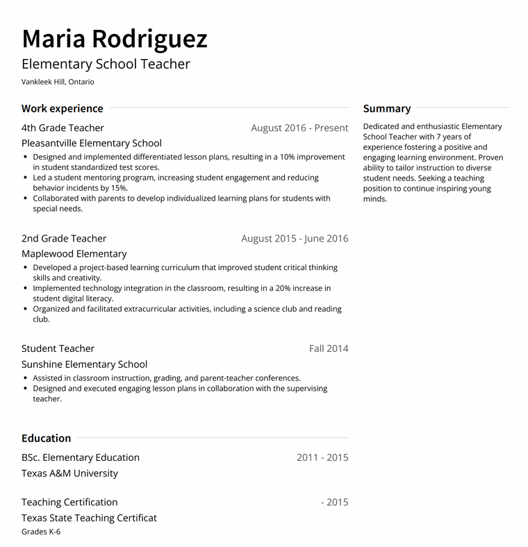 Clean Black and White Resume Template - Slate