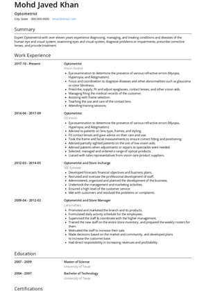 optometrist personal statement sample