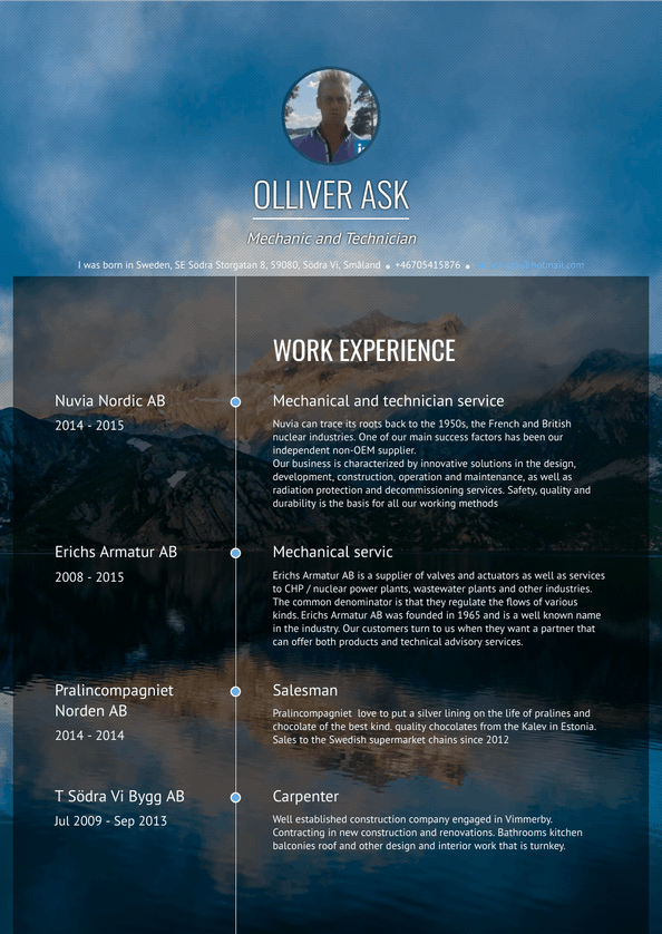 Mechanic Resume Samples and Templates | VisualCV