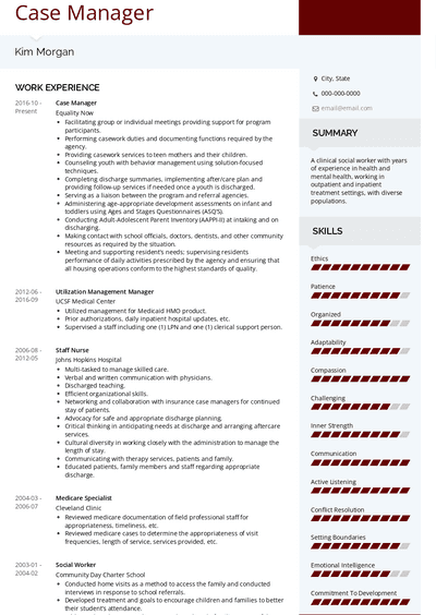 Case Manager Resume Samples [+ 3 Examples] | VisualCV