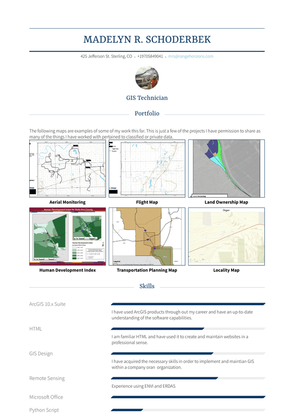 Gis Technician Resume Samples And Templates VisualCV   Schoderbekmadelyn 