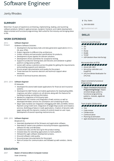 Software Engineer Resume Samples & Examples For 2022 