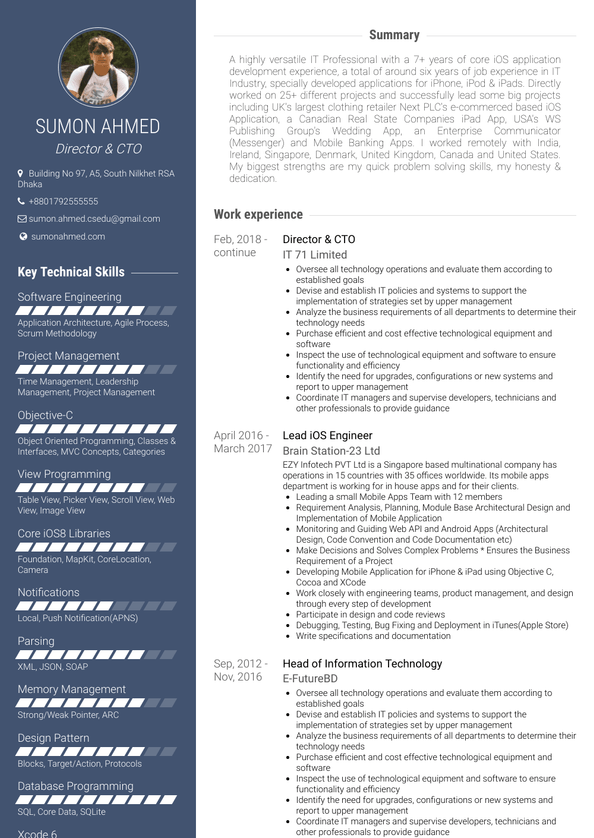 Lead Engineer Resume Samples and Templates | VisualCV