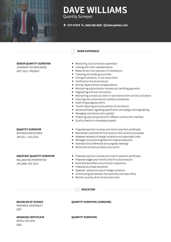 personal statement in quantity surveyor