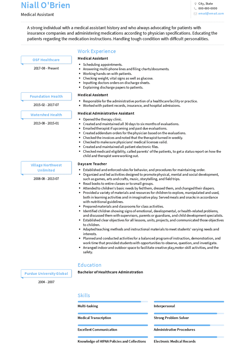 Medical Assistant No Experience Resume Examples And Templates